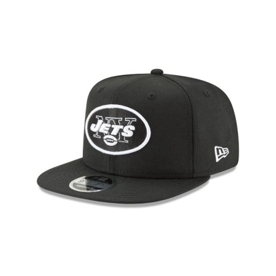 Black New York Jets Hat - New Era NFL High Crown 9FIFTY Snapback Caps USA0786219